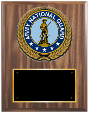 Army Plaque Group A Style with Simulated Walnut Plaque Board