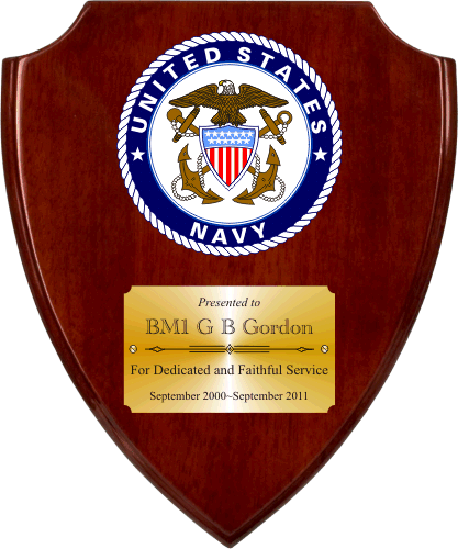 US Navy Rosewood Shield Plaque