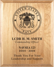 United States Navy Laser Engraved Plaque from Trophy Express