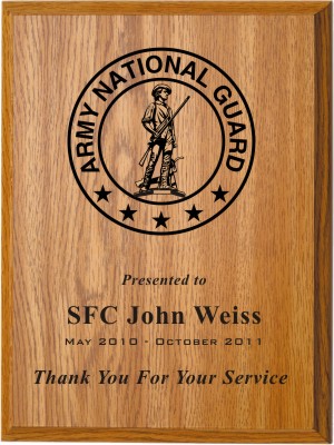 6 X 8 Thank You For Your Service Plaque Laser Engraved